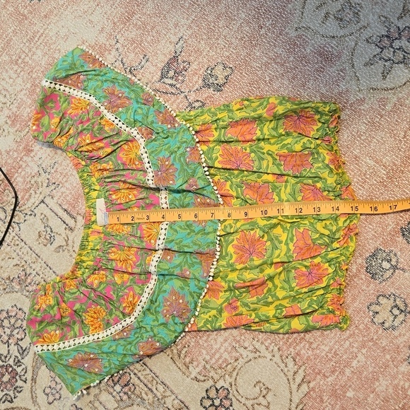 Miss June Paris Sequined Off Shoulder Boho Crop Peasant Top - See Measurements - Picture 12 of 14